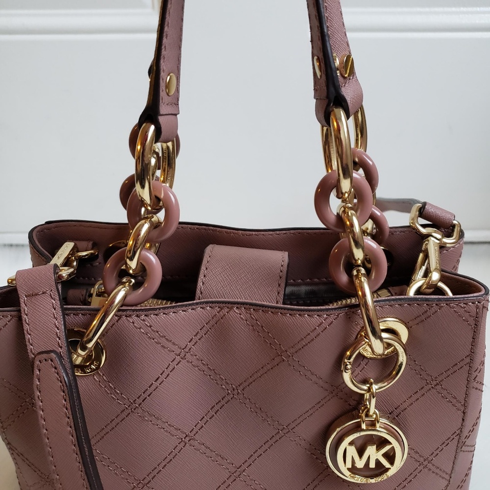 Michael Kors Cynthia Quilted Leather Satchel - Picture 3 of 8
